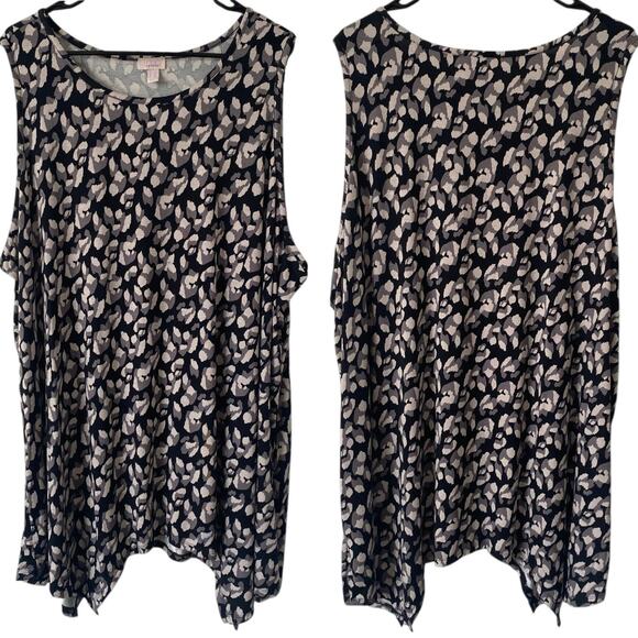 Logo Layers by Lori Goldstein Tops - LOGO LAYERS BY LORI GOLDSTEIN Printed Sleeveless Tunic Size 4X Casual Stretch